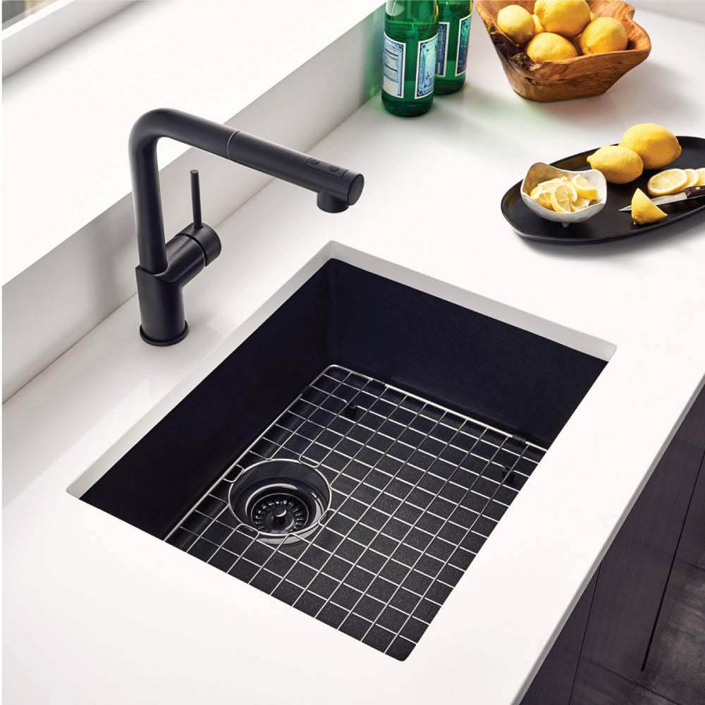 Houzer Quartztone 24 inch Granite Composite Undermount Single Bowl Kitchen Sink