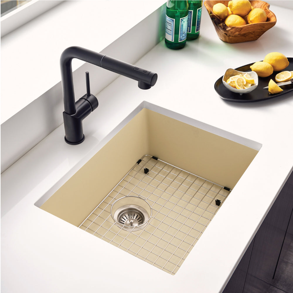 Houzer Quartztone 24 inch Granite Composite Undermount Single Bowl Kitchen Sink