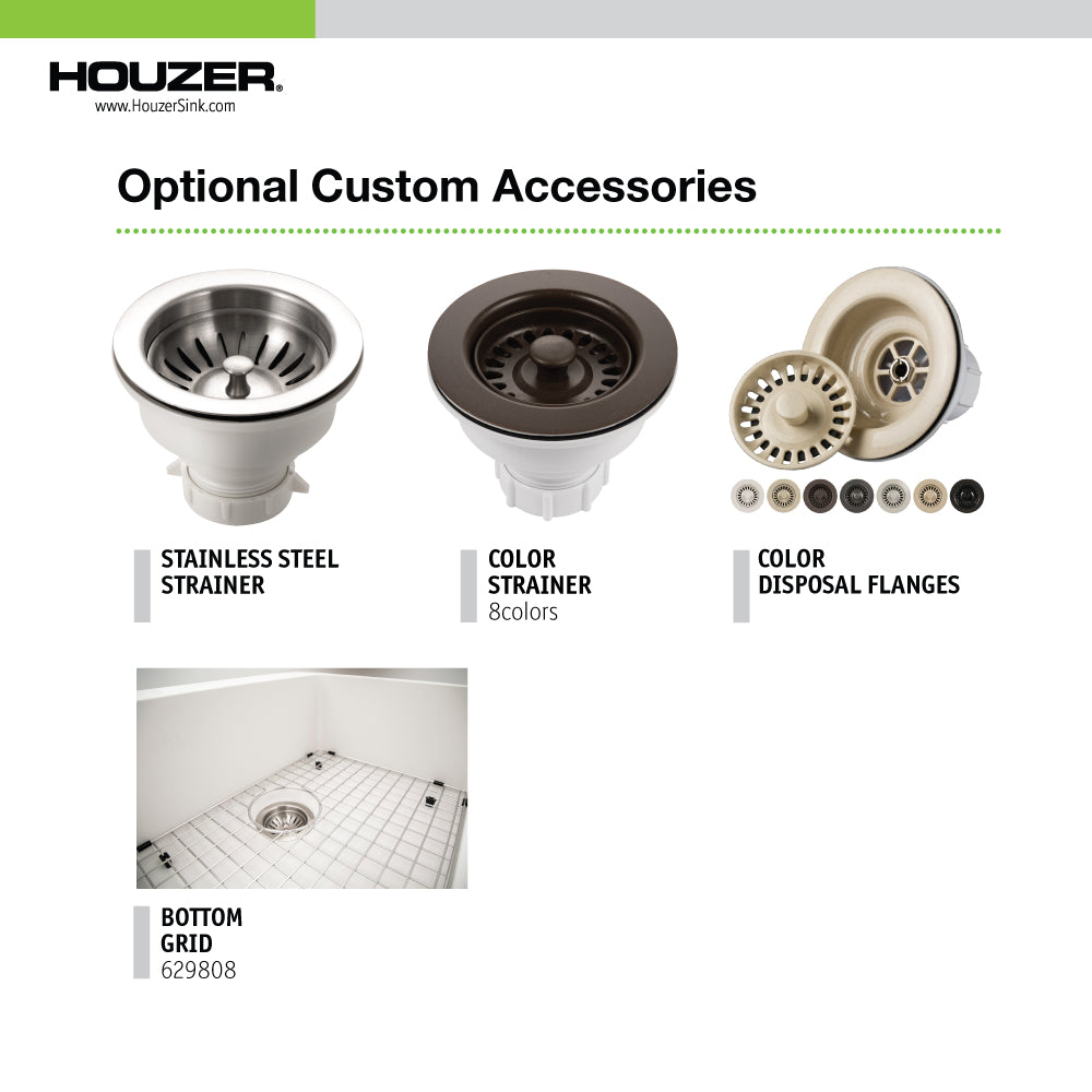 Houzer Quartztone 24 inch Granite Composite Undermount Single Bowl Kitchen Sink