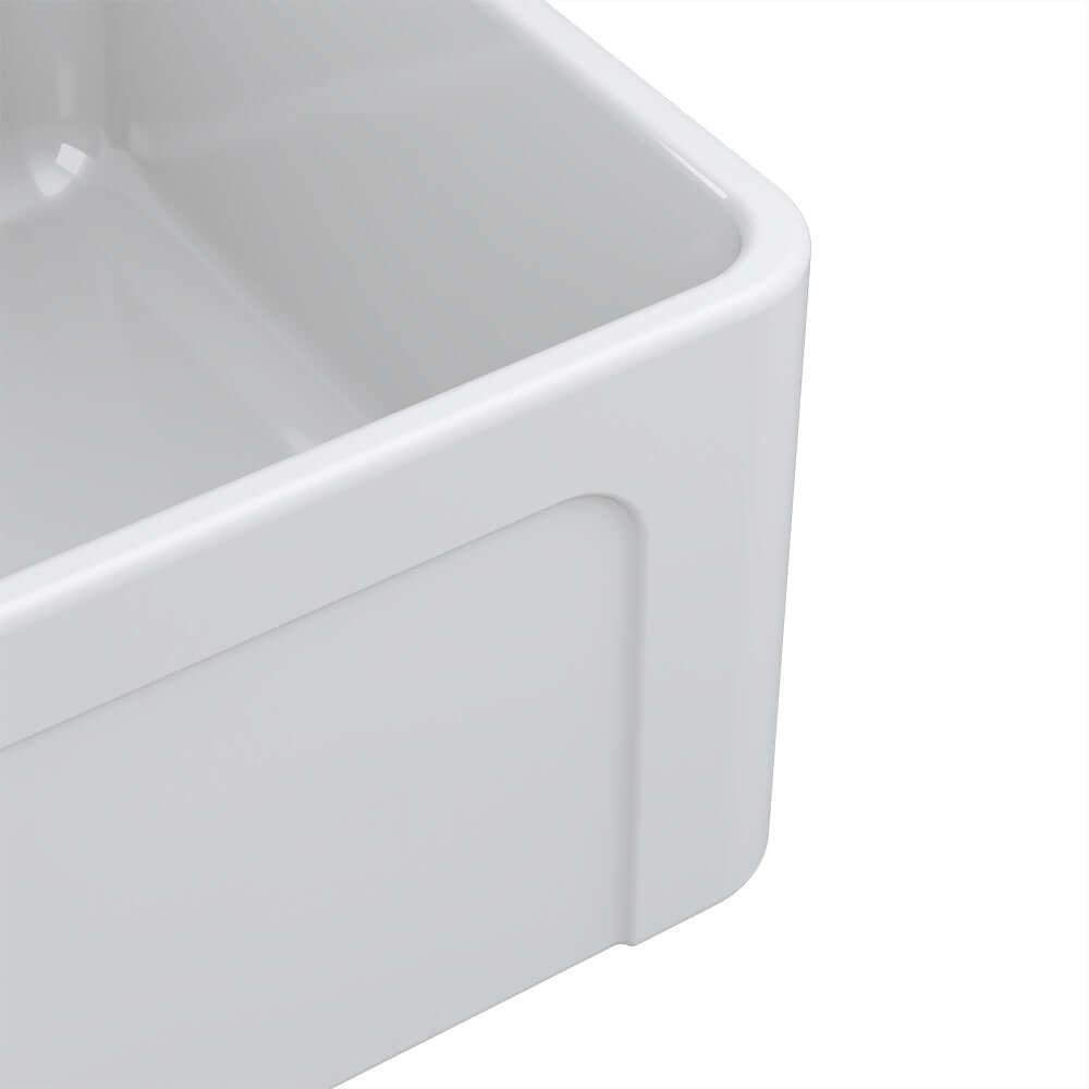LaToscana 33" Double Bowl Reversible Farmhouse Fireclay Kitchen Sink in White