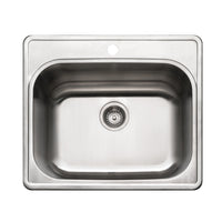 Thumbnail for Houzer Laundry 25 inch Stainless Steel Drop-in Topmount 1-hole Single Bowl Sink, 12 inch Deep Laundry Sink