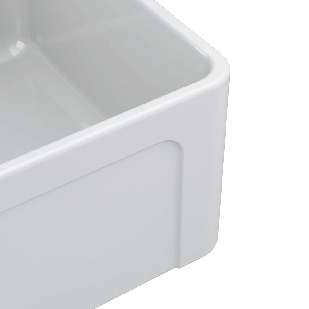 LaToscana 36" Single Bowl Reversible Farmhouse Fireclay Kitchen Sink in White