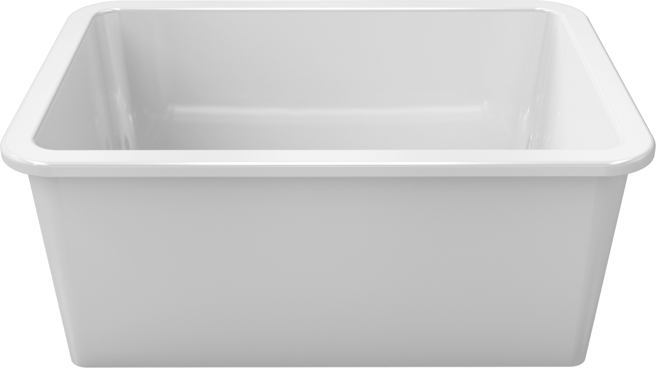LaToscana 27" Single Bowl Drop-in/Undermount Fireclay Kitchen Sink in White
