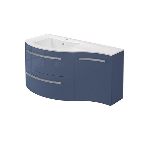 LaToscana 43" Ameno Series Left Side Corner Sink Modern Bathroom Wall-Mounted Vanity Right Concave Cabinet