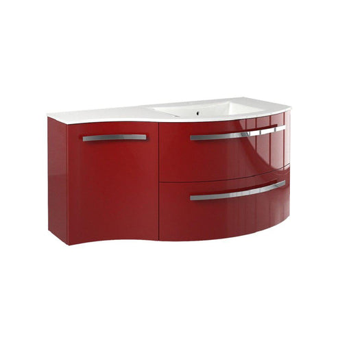 LaToscana 43" Ameno Series Right Side Corner Sink Modern Bathroom Wall-Mounted Vanity Left Concave Cabinet