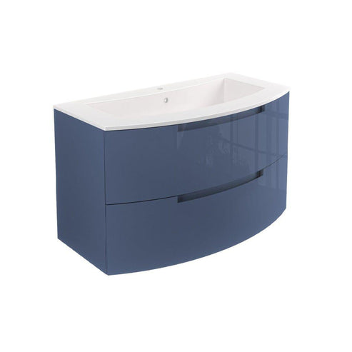 LaToscana 39" Oasi Series Center Sink Modern Bathroom Wall-Mounted Vanity in Distante Blue
