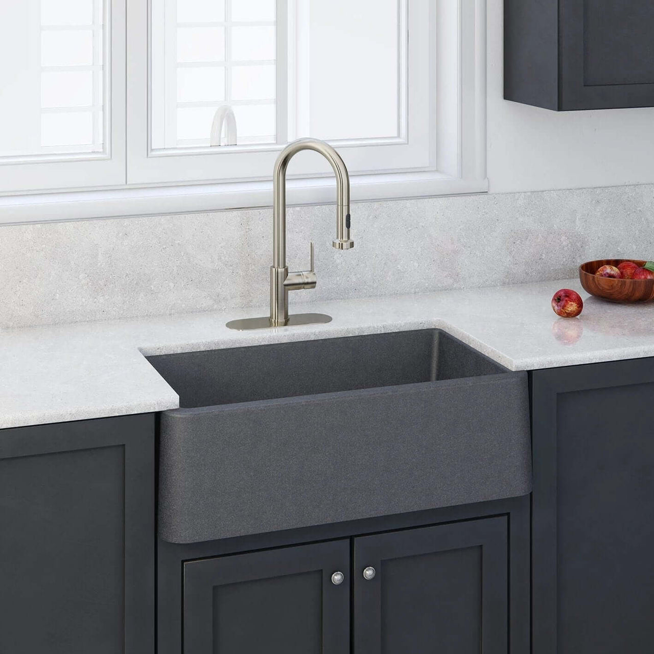 LaToscana 30" Farmhouse/Apron-Front Single Bowl Kitchen Sink Rectangular