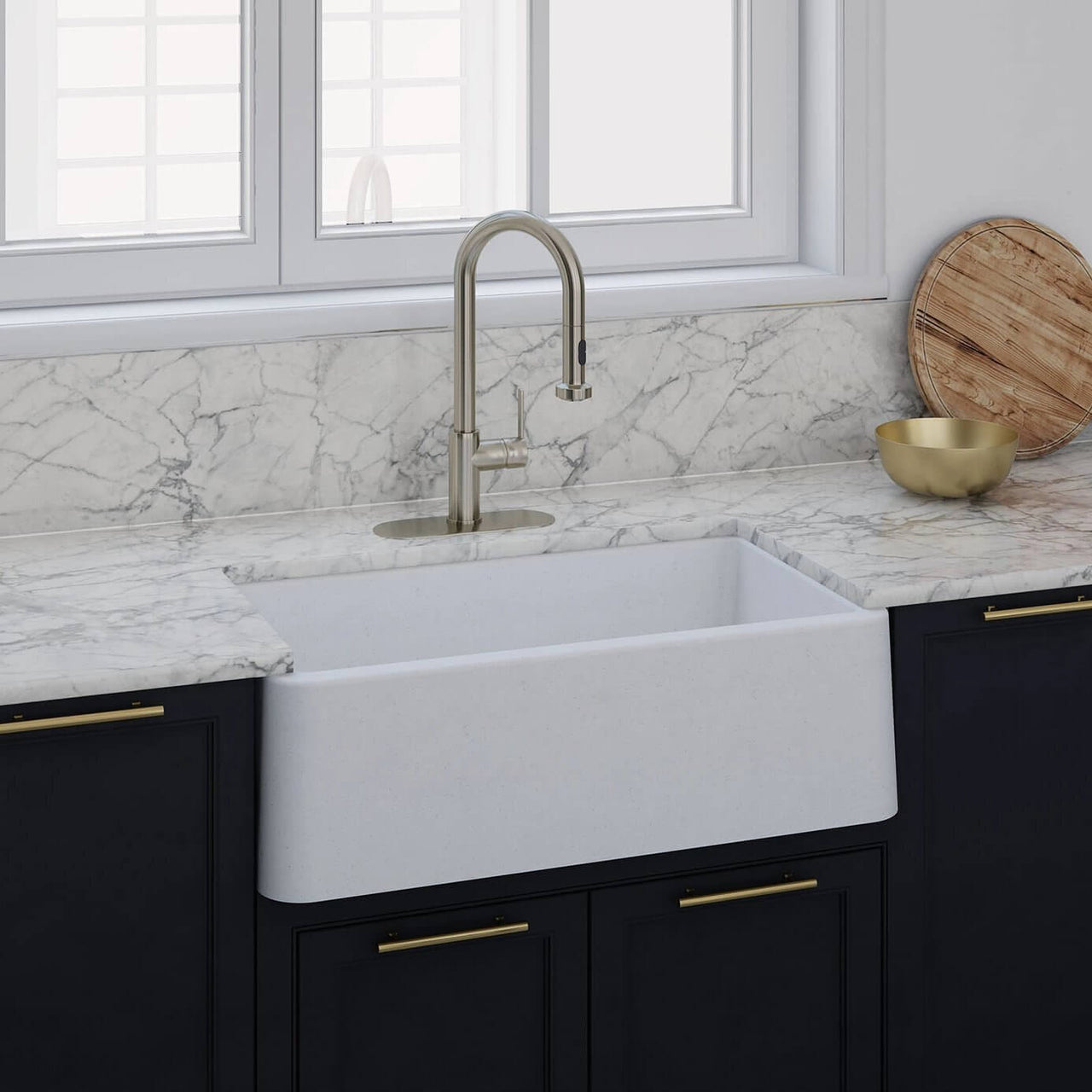 LaToscana 30" Farmhouse/Apron-Front Single Bowl Kitchen Sink Rectangular