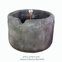 Thumbnail for Rustico Finish Low Bowl Outdoor Fountain with Cascading Waterfall Sound