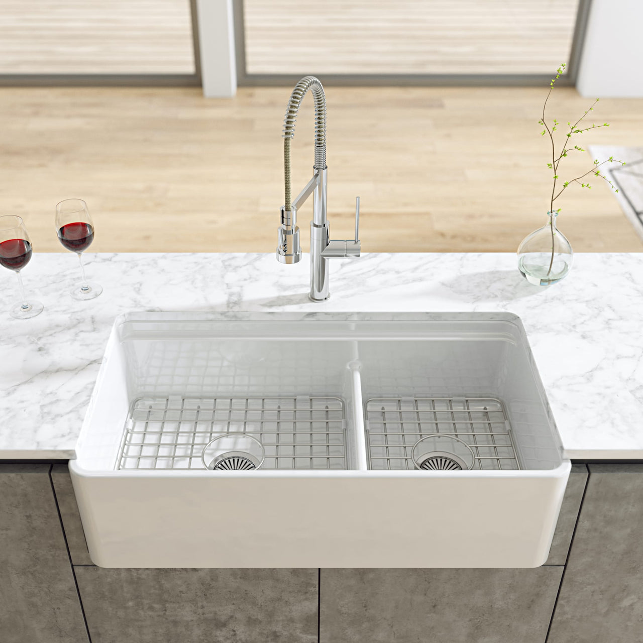 LaToscana 19" Stainless Steel Grid Large For Side Fireclay Farmhouse Kitchen Sink