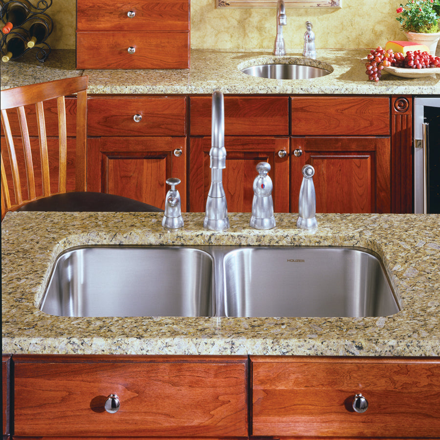 Houzer Medallion 31 inch Stainless Steel Undermount 50/50 Double Bowl Kitchen Sink, Nested 20-Pack