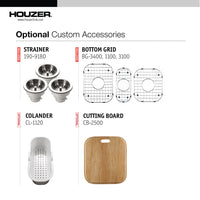 Thumbnail for Houzer Premier 41 inch Stainless Steel Drop-in Topmount 4-hole Triple Bowl Kitchen Sink, Nested 20-Pack