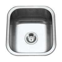 Thumbnail for Houzer Club 17 inch Stainless Steel Square Undermount Single Bowl 8