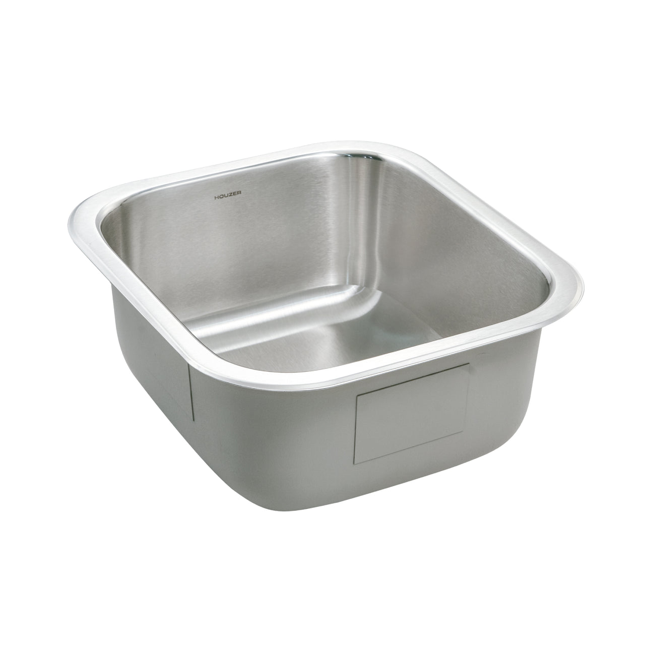 Houzer Club 17 inch Stainless Steel Square Undermount Single Bowl 8" Deep Bar Sink with Strainer