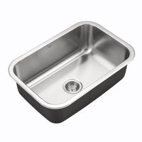 Thumbnail for Houzer Medallion Designer 27 inch Stainless Steel Undermount Single D Bowl Kitchen Sink with Strainer