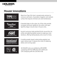 Thumbnail for Houzer Medallion Designer Series Stainless Steel Undermount Single D-Bowl Kitchen Sink – Nested 20-Pack