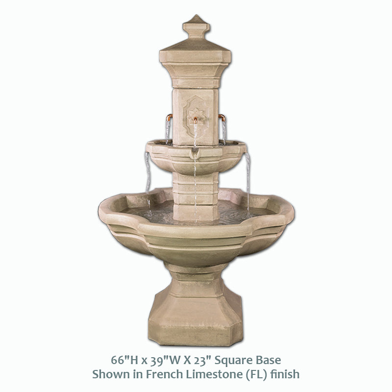 Monterosso Courtyard Fountain – Elegant French Limestone Finish