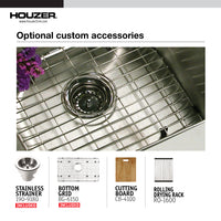 Thumbnail for Houzer Nouvelle 31 inch Stainless Steel Undermount Single Bowl Kitchen Sink, Nested 20-Pack