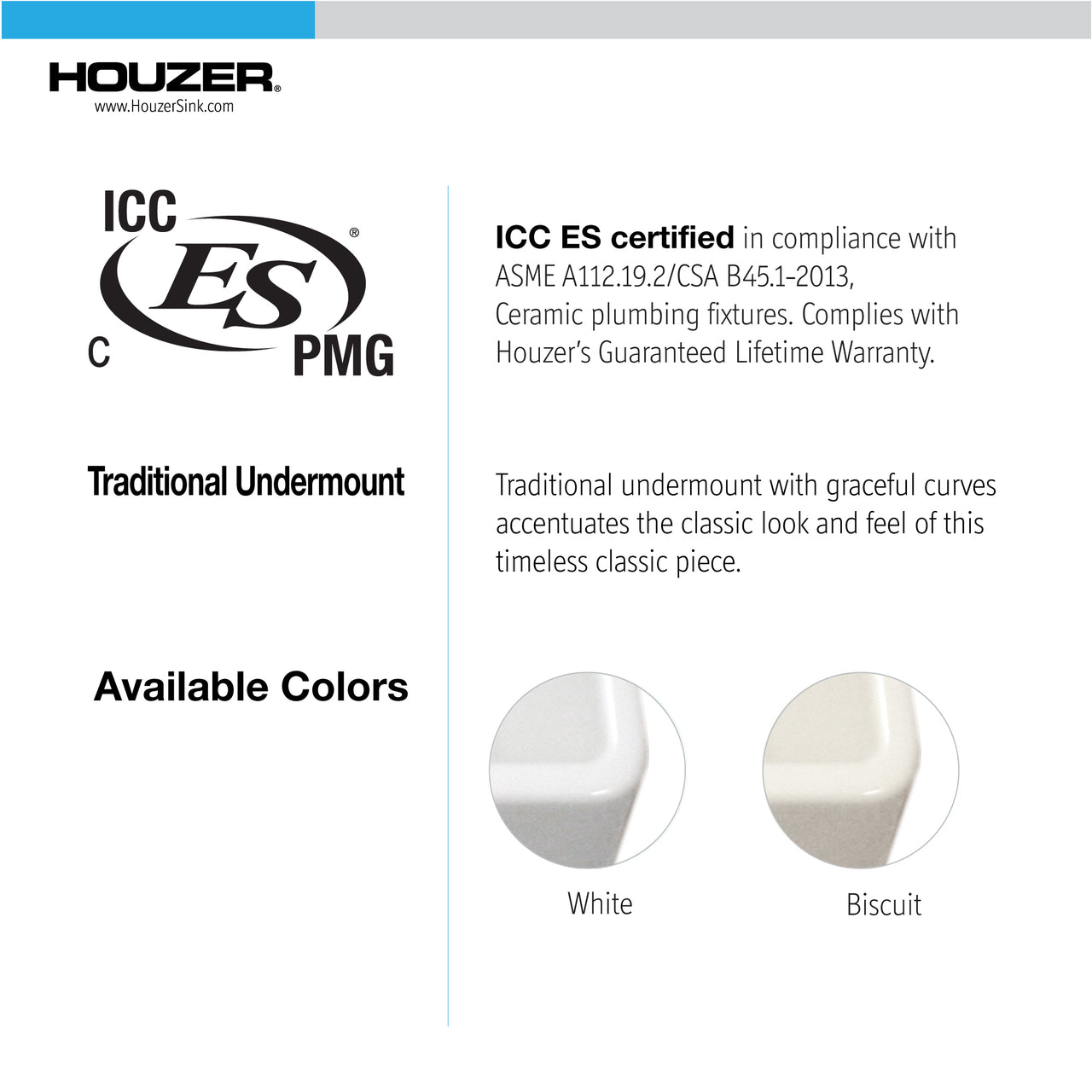 Houzer Platus 13 inch White Fireclay Undermount Single Bowl Bar Sink
