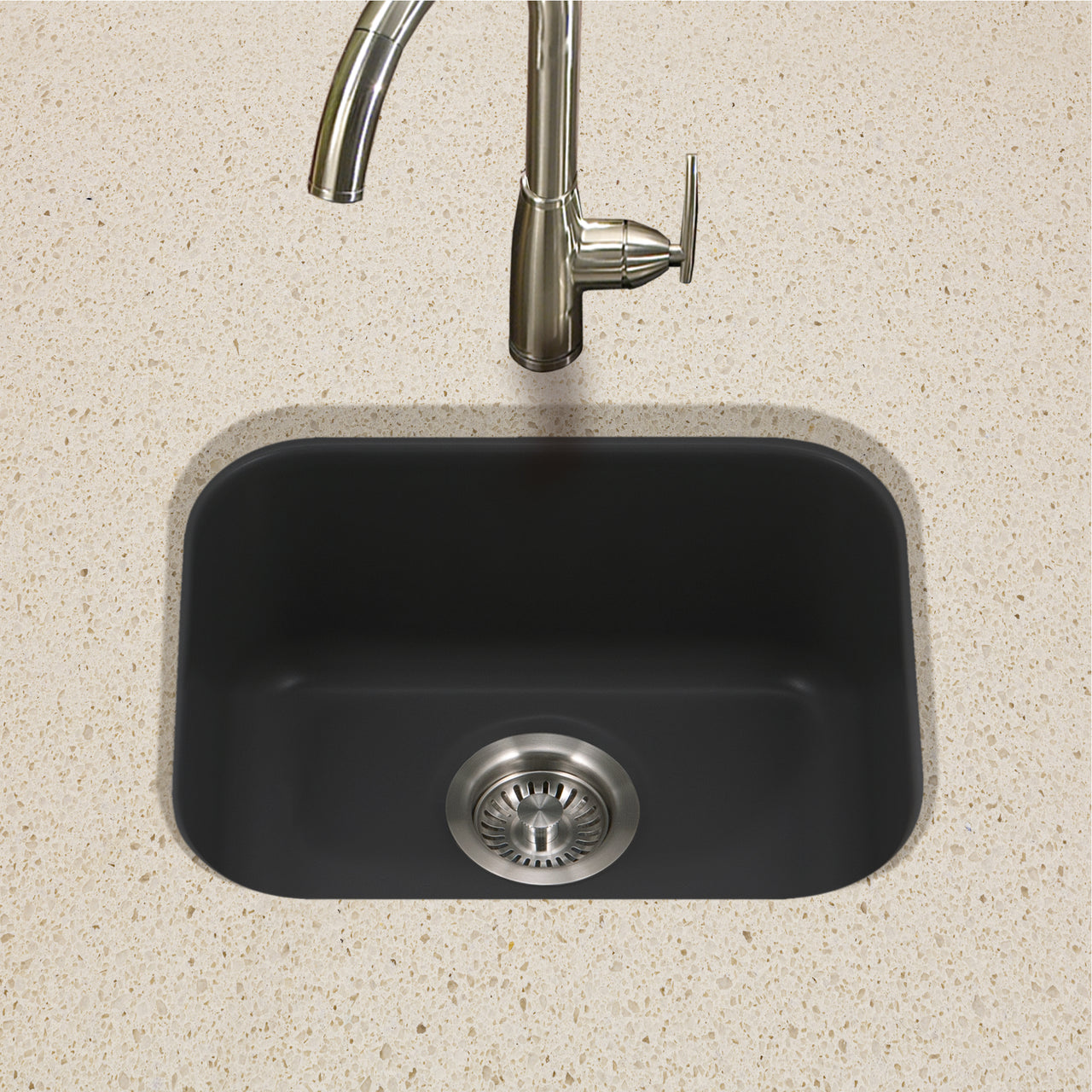 Houzer Platus 18 inch Fireclay Undermount Single Bowl Bar Sink