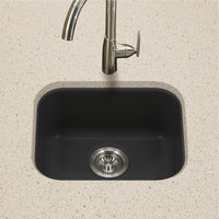 Thumbnail for Houzer Platus 18 inch Fireclay Undermount Single Bowl Bar Sink