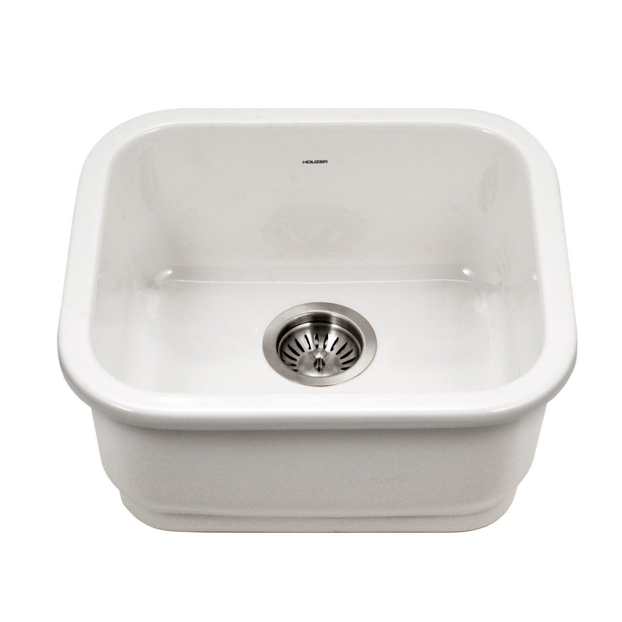 Houzer Platus 18 inch Fireclay Undermount Single Bowl Bar Sink with Strainer