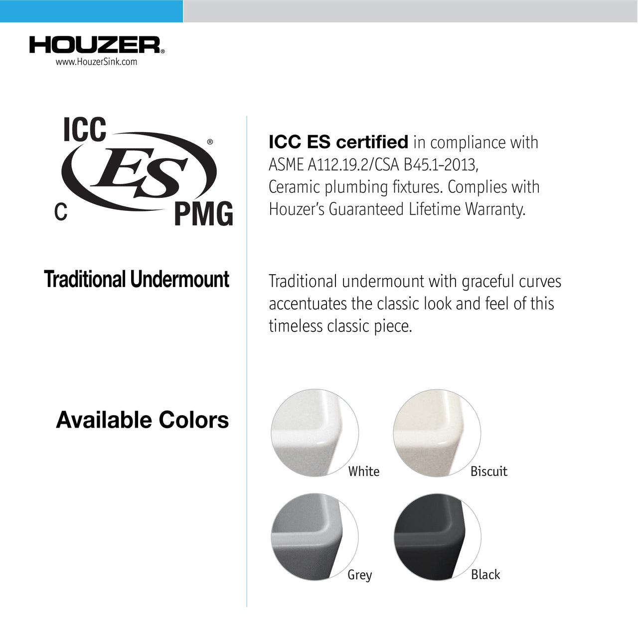 Houzer Platus White Fireclay Square Undermount Single Bowl Bar Sink