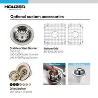 Thumbnail for Houzer Platus 33 inch White Fireclay Apron Front Farmhouse Double Bowl Kitchen Sink