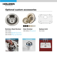 Thumbnail for Houzer Platus White Fireclay Undermount Single Bowl Kitchen Sink