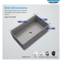 Thumbnail for Houzer Aspire 33 inch Fireclay Farmhouse Apron Front Single Bowl Workstation with Accessories