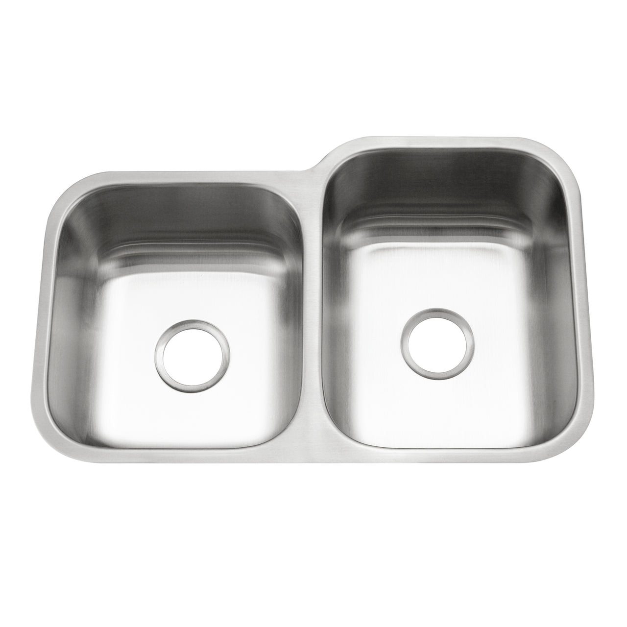 Houzer Eston Stainless Steel Undermount Double Small Bowl Offset Kitchen Sink, Nested 20-Pack