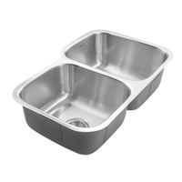 Thumbnail for Houzer Eston Stainless Steel Undermount Double Small Bowl Offset Kitchen Sink, Nested 20-Pack