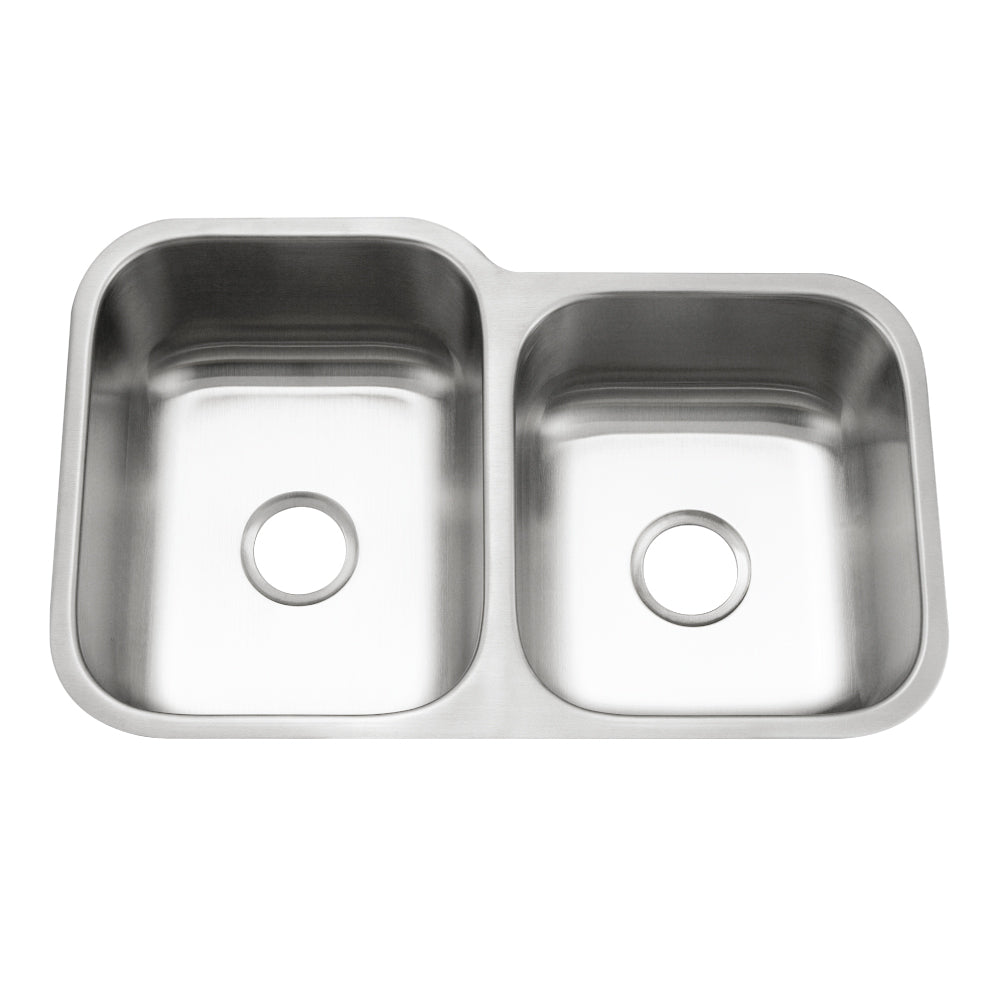 Houzer Eston Stainless Steel Undermount Double Small Bowl Offset Kitchen Sink, Nested 20-Pack