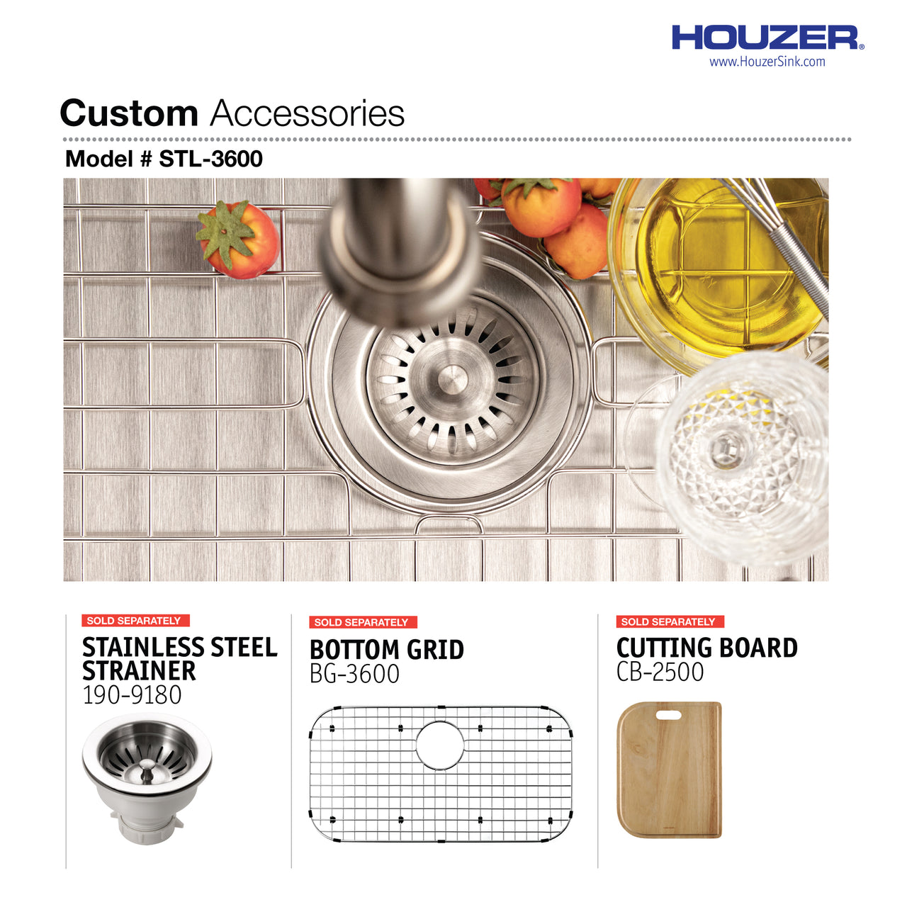 Houzer Eston Stainless Steel Undermount Single Bowl Kitchen Sink