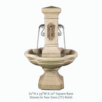 Thumbnail for San Pietro Courtyard Fountain – Elegant Two Tone Finish with Rustic Iron Spouts