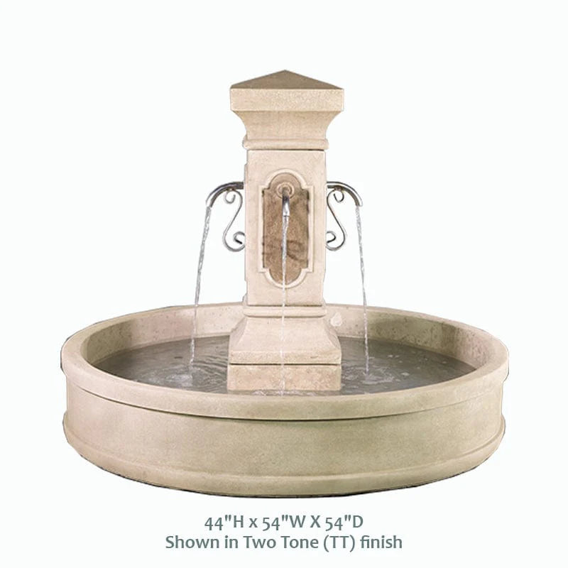 San Pietro Malibu Pond Fountain with Rustic Iron Spouts in Two Tone Finish