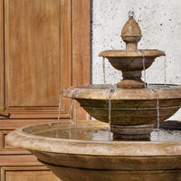 Thumbnail for Savannah Tiered Cast Stone Fountain – Aged Limestone Finish