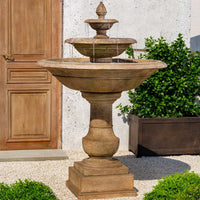 Thumbnail for Savannah Tiered Cast Stone Fountain – Aged Limestone Finish