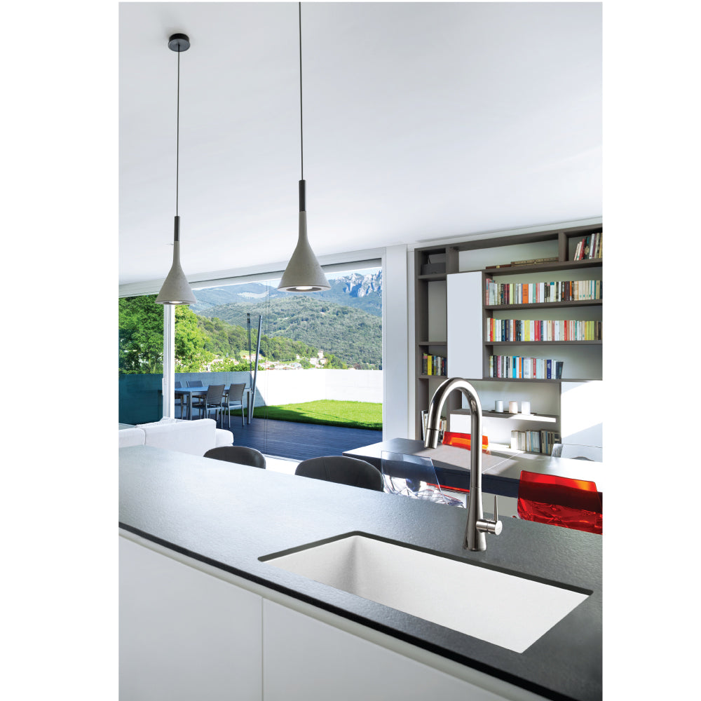 Houzer Quartztone 33 inch Granite Composite Undermount Single Bowl Kitchen Sink