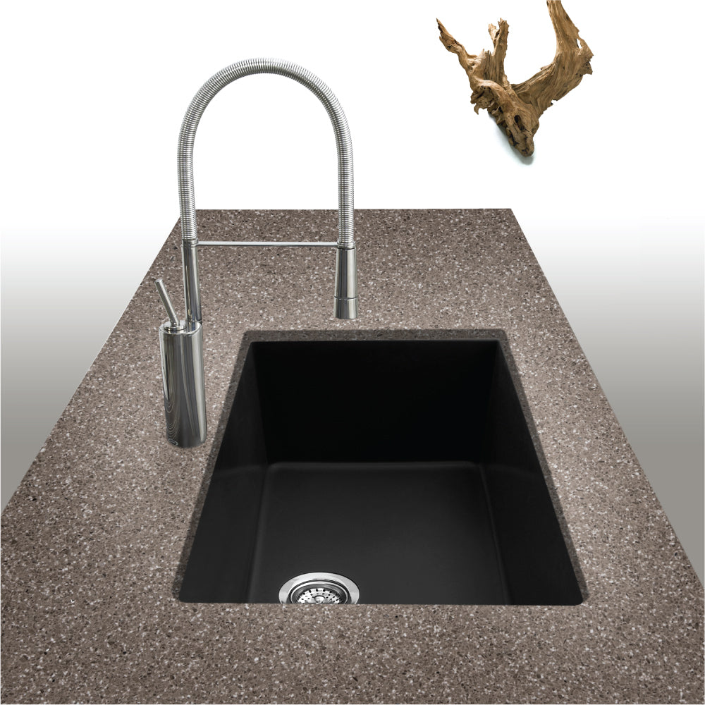 Houzer Quartztone 33 inch Granite Composite Undermount Single Bowl Kitchen Sink