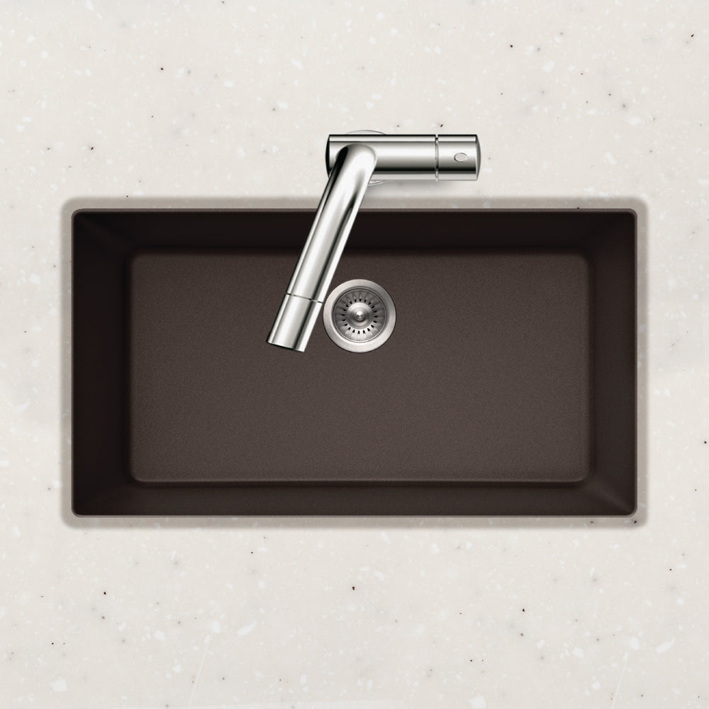 Houzer Quartztone 33 inch Granite Composite Undermount Single Bowl Kitchen Sink