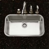 Thumbnail for Houzer Belleo 32 inch Stainless Steel Drop-in Topmount Single Bowl Kitchen Sink with Strainer & Grid