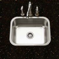 Thumbnail for Houzer Belleo 23 inch Stainless Steel Drop-in Topmount Single Bowl Kitchen Sink with Strainer & Grid