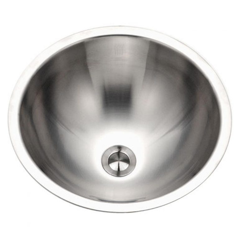 Houzer Opus 16 inch Stainless Steel Drop-in Round Bowl Bathroom Sink without Overflow