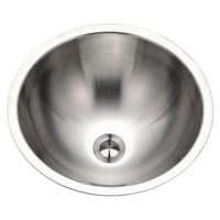 Thumbnail for Houzer Opus 16 inch Stainless Steel Drop-in Round Bowl Bathroom Sink without Overflow