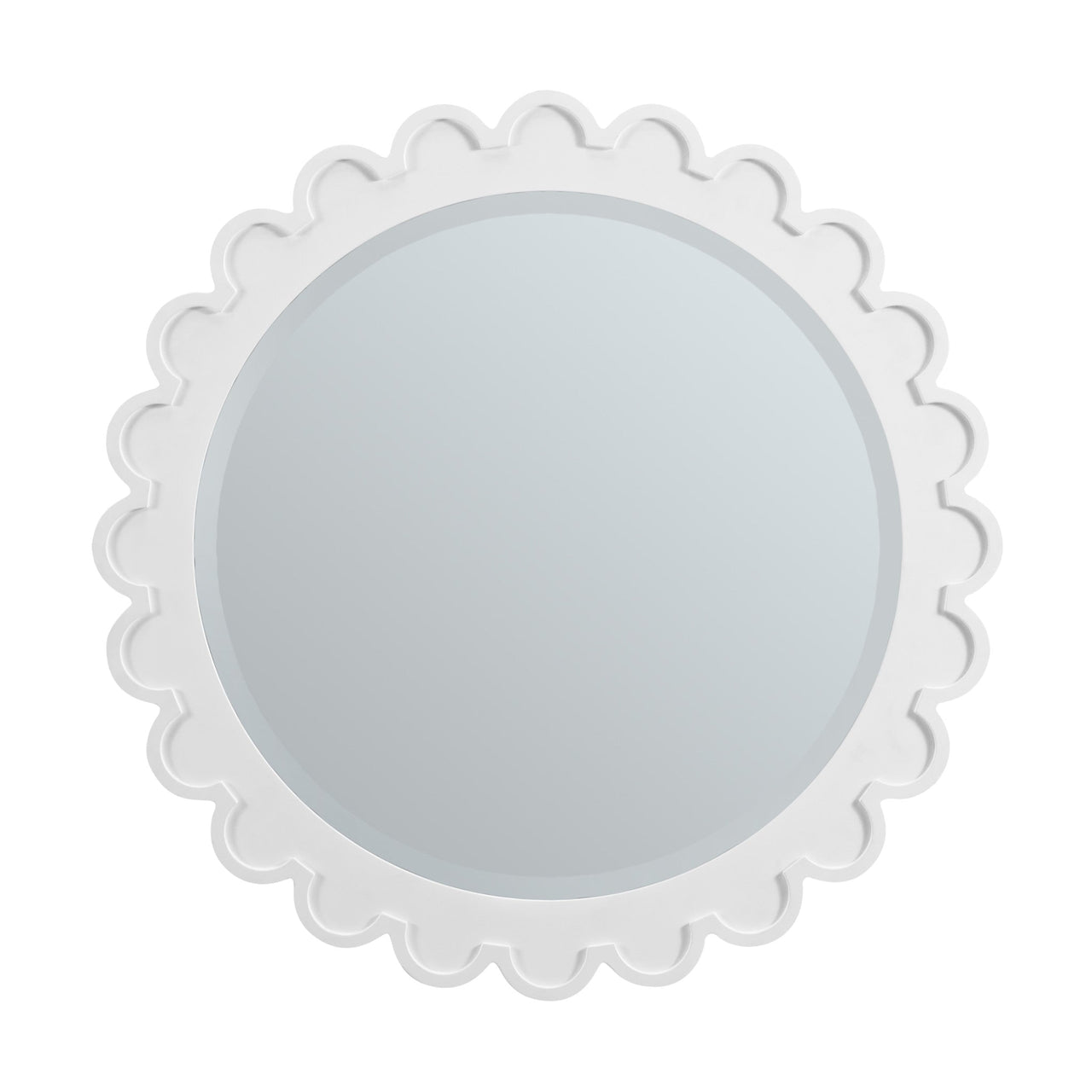 James Martin Adelese Scalloped Round 28" Mirror - Luxe Bathroom Vanities