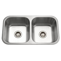 Thumbnail for Houzer Medallion 31 inch Stainless Steel Undermount 50/50 Double Bowl Kitchen Sink, Nested 20-Pack