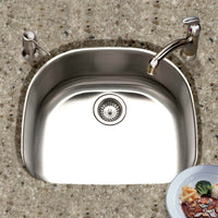 Thumbnail for Houzer Medallion Designer Series Stainless Steel Undermount Single D-Bowl Kitchen Sink – Nested 20-Pack