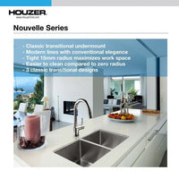 Thumbnail for Houzer Nouvelle 31 inch Stainless Steel Undermount 50/50 Double Bowl Kitchen Sink, Nested 20-Pack
