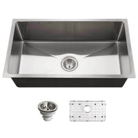 Thumbnail for Houzer Nouvelle 31 inch Stainless Steel Undermount Single Bowl Kitchen Sink, Nested 20-Pack